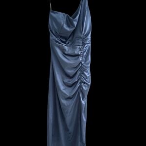 Emerald One Shoulder Blue Dress